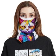 Wild Cat Face Covering Bandana (two Sides) by Sosodesigns19