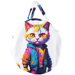 Wild Cat Giant Round Zipper Tote by Sosodesigns19