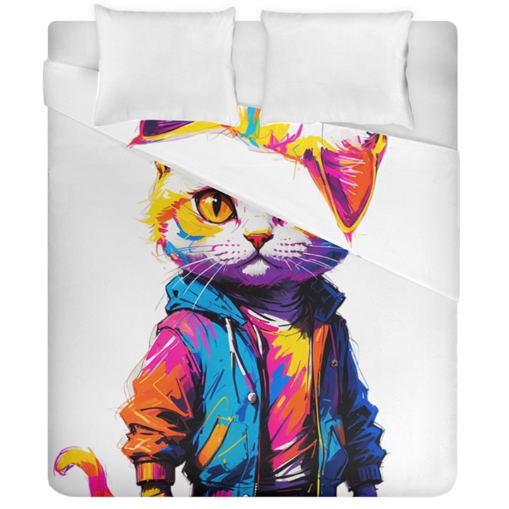 Wild cat Duvet Cover Double Side (California King Size)