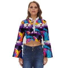 Wild Cat Boho Long Bell Sleeve Top