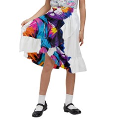 Wild Cat Kids  Ruffle Flared Wrap Midi Skirt by Sosodesigns19