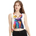 Wild cat V-Neck Cropped Tank Top View1