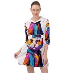 Wild Cat Mini Skater Shirt Dress by Sosodesigns19