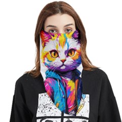 Wild Cat Face Covering Bandana (triangle)