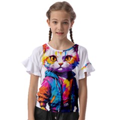 Wild Cat Kids  Cut Out Flutter Sleeves