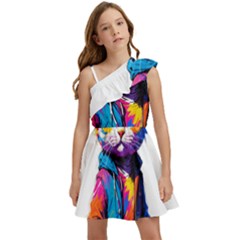 Wild Cat Kids  One Shoulder Party Dress