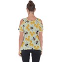 Bees Pattern Honey Bee Bug Honeycomb Honey Beehive Cut Out Side Drop T-Shirt View2