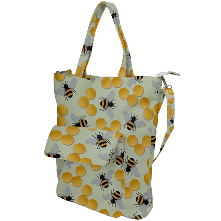 Bees Pattern Honey Bee Bug Honeycomb Honey Beehive Shoulder Tote Bag