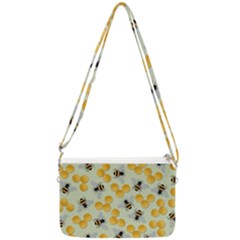 Bees Pattern Honey Bee Bug Honeycomb Honey Beehive Double Gusset Crossbody Bag by Bedest