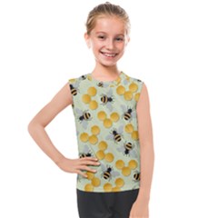 Bees Pattern Honey Bee Bug Honeycomb Honey Beehive Kids  Mesh Tank Top by Bedest