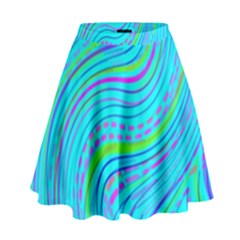 Pattern Swirl Pink Green Aqua High Waist Skirt by Ndabl3x