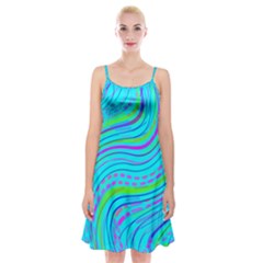 Pattern Swirl Pink Green Aqua Spaghetti Strap Velvet Dress by Ndabl3x