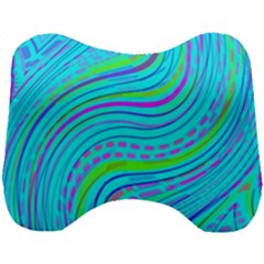 Pattern Swirl Pink Green Aqua Head Support Cushion by Ndabl3x