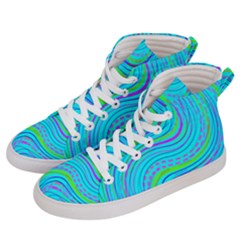 Pattern Swirl Pink Green Aqua Men s Hi-top Skate Sneakers by Ndabl3x