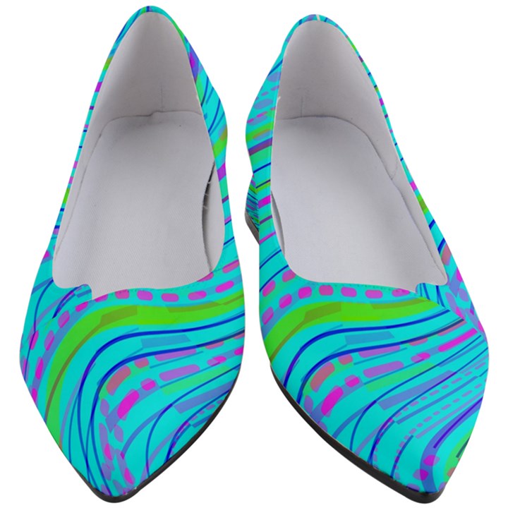 Pattern Swirl Pink Green Aqua Women s Block Heels 