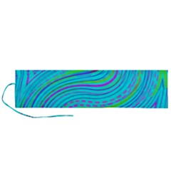 Pattern Swirl Pink Green Aqua Roll Up Canvas Pencil Holder (l) by Ndabl3x