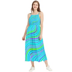 Pattern Swirl Pink Green Aqua Boho Sleeveless Summer Dress by Ndabl3x