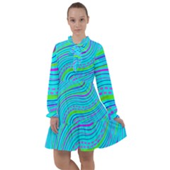 Pattern Swirl Pink Green Aqua All Frills Chiffon Dress by Ndabl3x