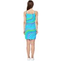 Pattern Swirl Pink Green Aqua Summer Tie Front Dress View2