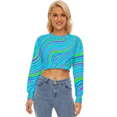 Pattern Swirl Pink Green Aqua Lightweight Long Sleeve Sweatshirt by Ndabl3x