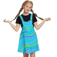 Pattern Swirl Pink Green Aqua Kids  Apron Dress by Ndabl3x