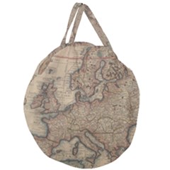 Old Vintage Classic Map Of Europe Giant Round Zipper Tote by Paksenen