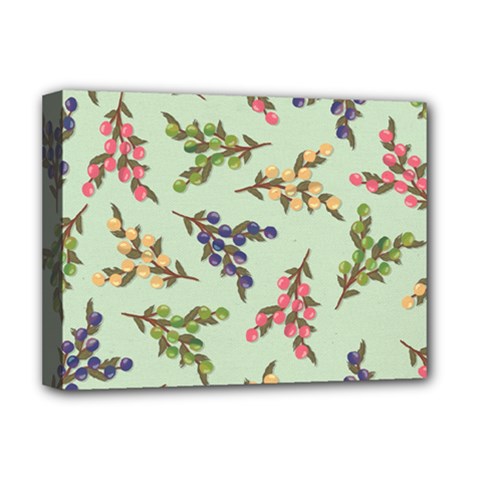 Berries Flowers Pattern Print Deluxe Canvas 16  X 12  (stretched) 