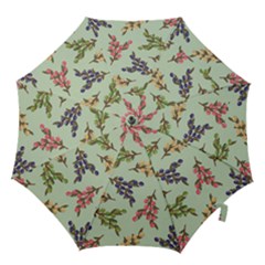 Berries Flowers Pattern Print Hook Handle Umbrellas (medium)