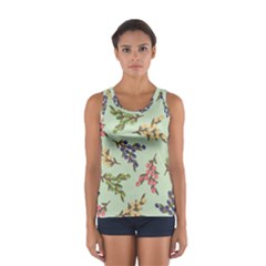 Berries Flowers Pattern Print Sport Tank Top 