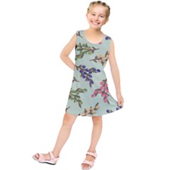 Berries Flowers Pattern Print Kids  Tunic Dress