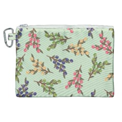 Berries Flowers Pattern Print Canvas Cosmetic Bag (xl)