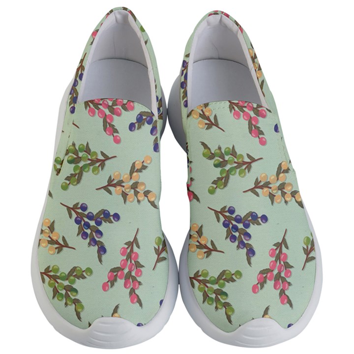 Berries Flowers Pattern Print Women s Lightweight Slip Ons