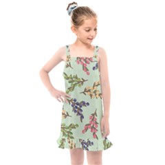 Berries Flowers Pattern Print Kids  Overall Dress