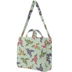 Berries Flowers Pattern Print Square Shoulder Tote Bag