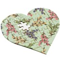 Berries Flowers Pattern Print Wooden Puzzle Heart View3