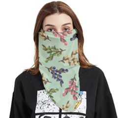 Berries Flowers Pattern Print Face Covering Bandana (triangle) by Maspions