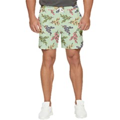 Berries Flowers Pattern Print Men s Runner Shorts