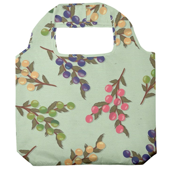 Berries Flowers Pattern Print Foldable Grocery Recycle Bag