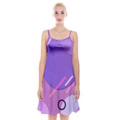 Colorful Labstract Wallpaper Theme Spaghetti Strap Velvet Dress