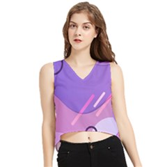 Colorful Labstract Wallpaper Theme V-neck Cropped Tank Top by Apen