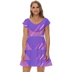 Colorful Labstract Wallpaper Theme Short Sleeve Tiered Mini Dress by Apen