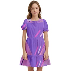 Colorful Labstract Wallpaper Theme Kids  Puff Sleeved Dress by Apen