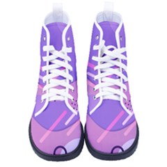 Colorful Labstract Wallpaper Theme Kid s High-top Canvas Sneakers by Apen