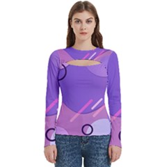 Colorful Labstract Wallpaper Theme Women s Cut Out Long Sleeve T-shirt by Apen