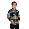 Eye Bird Feathers Vibrant Kids  Windbreaker View1