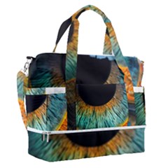 Eye Bird Feathers Vibrant Sports Shoulder Bag With Shoes Compartment by Hannah976