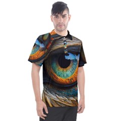 Eye Bird Feathers Vibrant Men s Polo T-shirt by Hannah976