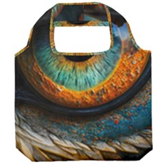 Eye Bird Feathers Vibrant Foldable Grocery Recycle Bag by Hannah976