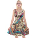 Paisley Print Musical Notes Reversible Velvet Sleeveless Dress View1