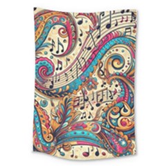 Paisley Print Musical Notes Large Tapestry